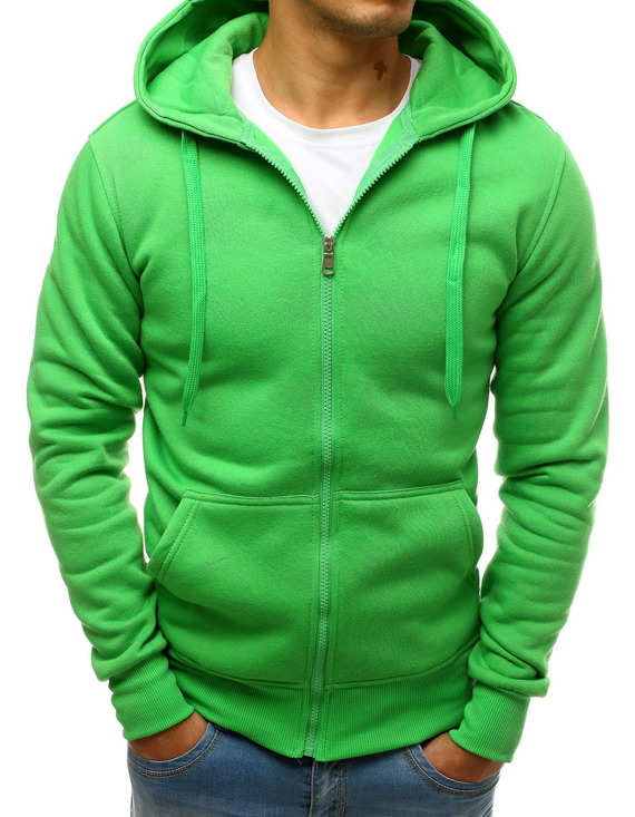 Bluza męska z kapturem rozpinana zielona BX2413