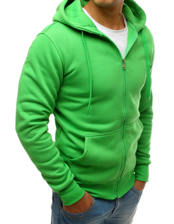 Bluza męska z kapturem rozpinana zielona BX2413