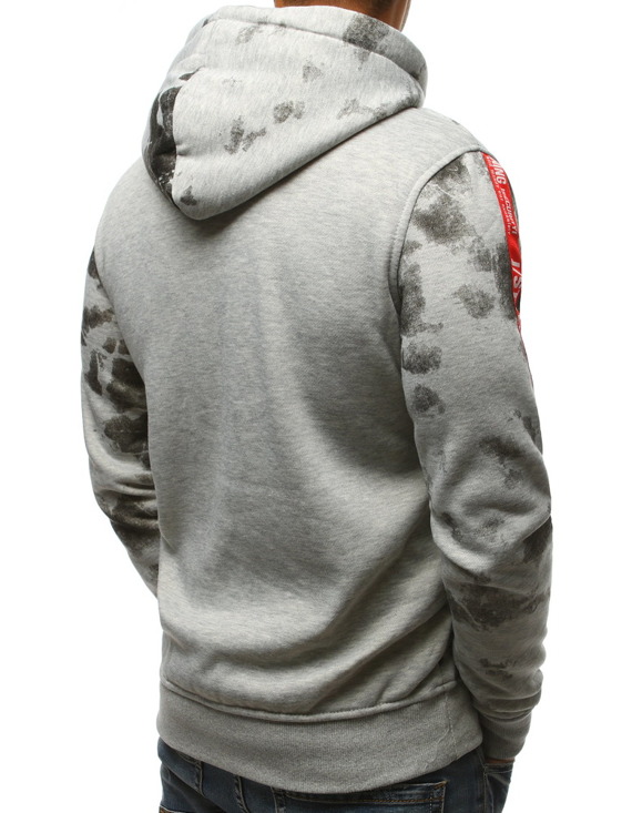 Bluza męska z kapturem szara BX3601