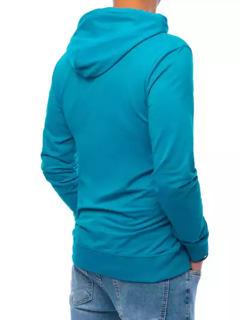 Bluza męska z kapturem turkusowa Dstreet BX5224