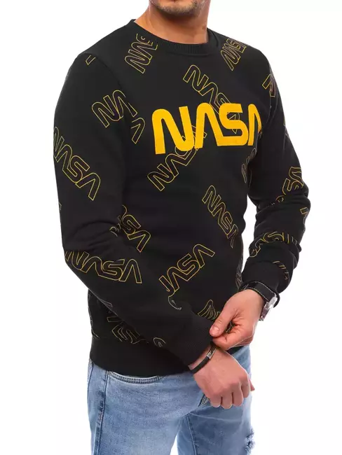 Bluza męska z nadrukiem NASA czarna Dstreet BX5206