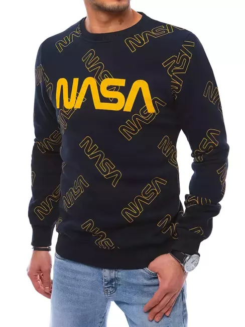 Bluza męska z nadrukiem NASA granatowa Dstreet BX5207