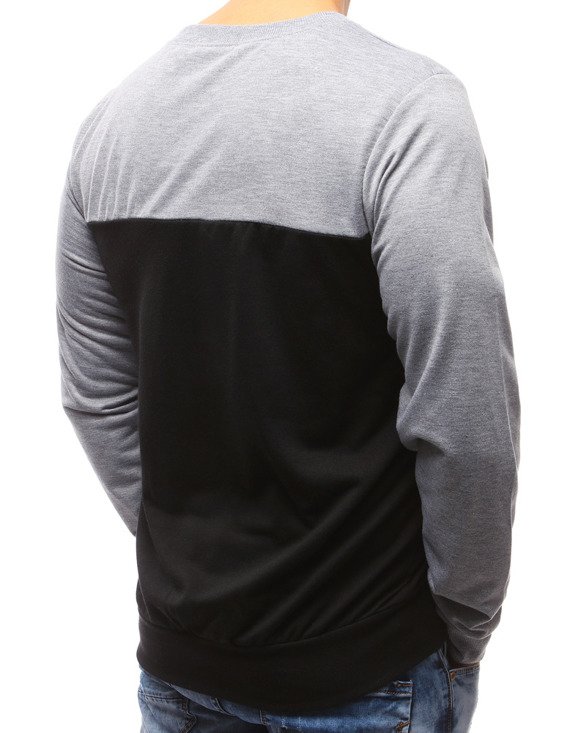 Bluza męska z nadrukiem czarna BX3492