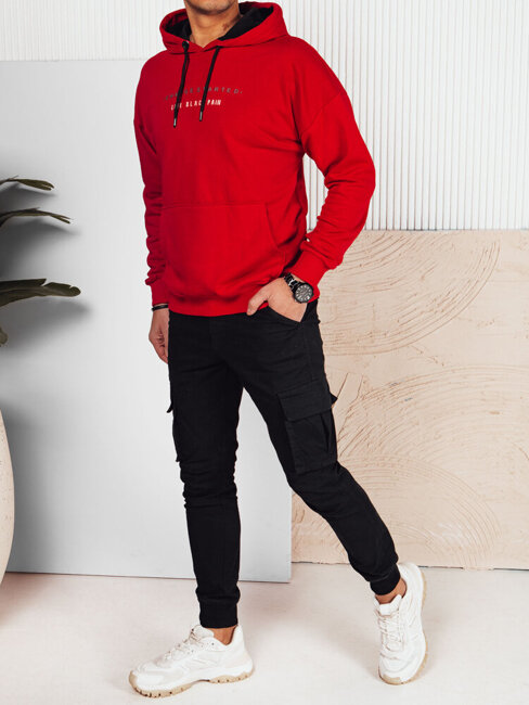 Bluza męska z nadrukiem czerwona Dstreet BX5718