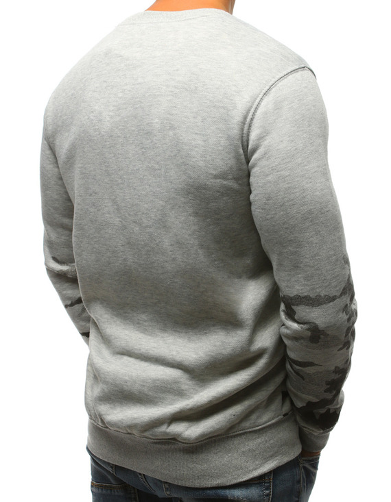 Bluza męska z nadrukiem szara BX3607