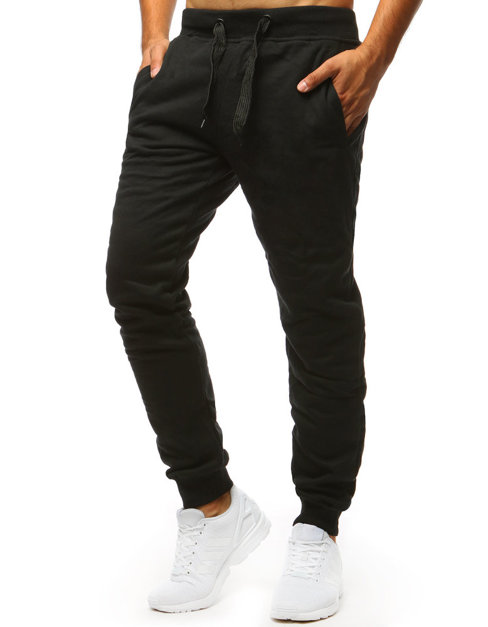 Cienkie męskie spodnie dresowe czarne Dstreet UX4014
