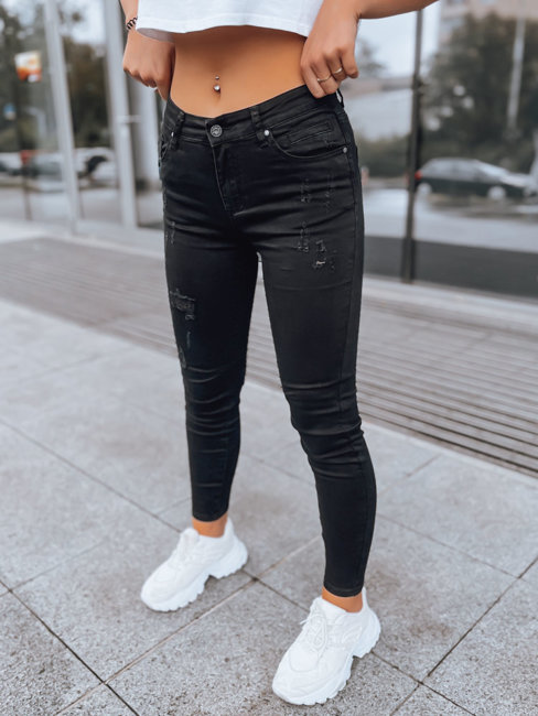Czarne jeansy damskie INTENSI Dstreet UY1595