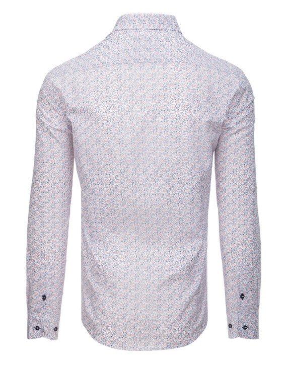 Koszula męska elegancka we wzory biała DX1560