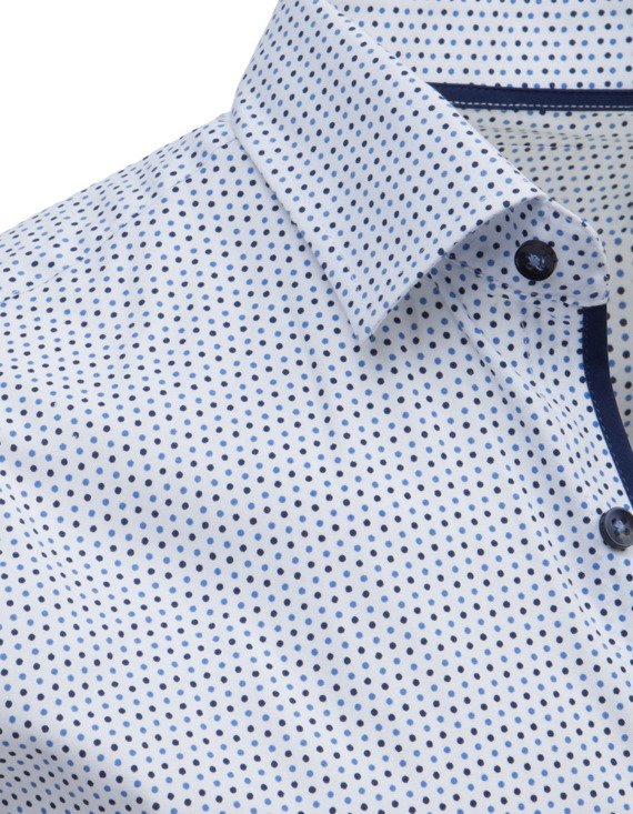 Koszula męska elegancka we wzory biała DX1608