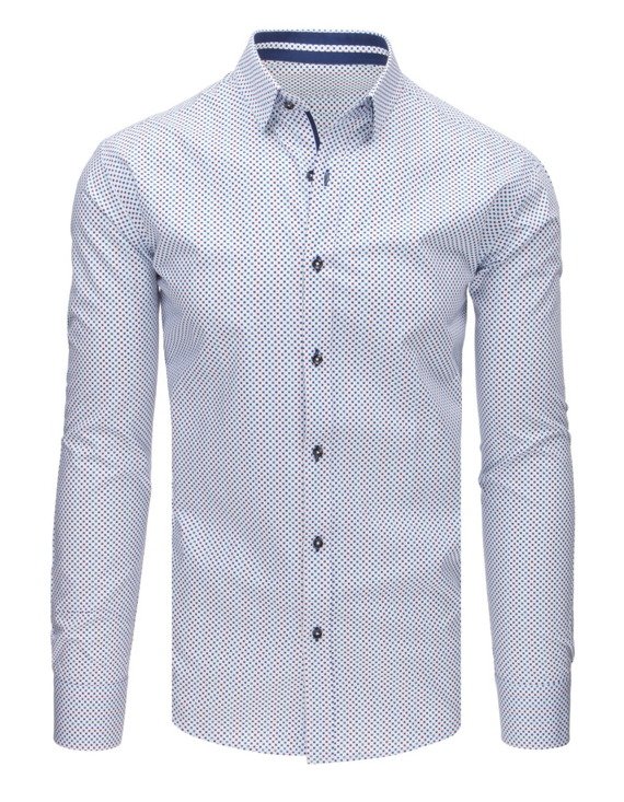Koszula męska elegancka we wzory biała Dstreet DX1647