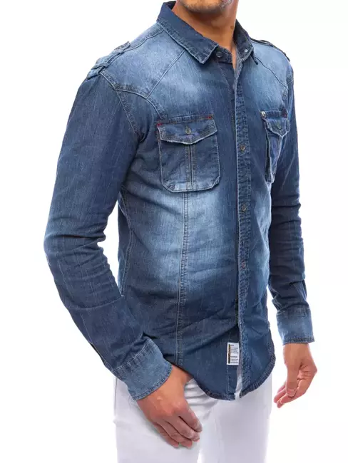 Koszula męska jeansowa niebieska Dstreet DX2164