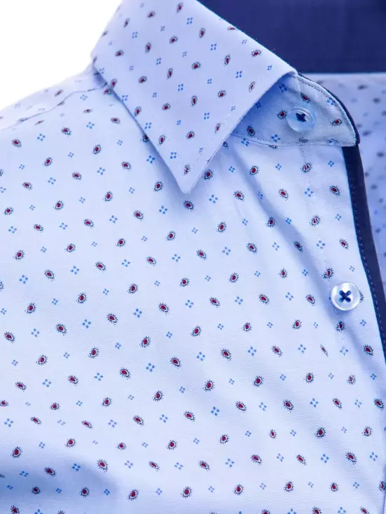 Koszula męska we wzory błękitna Dstreet DX2224