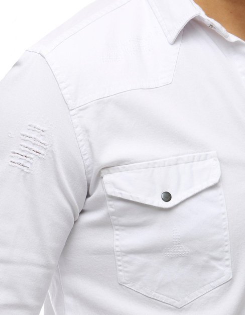 Koszula męska z długim rękawem biała Dstreet DX1933