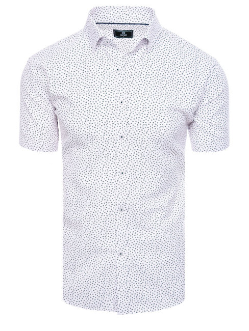 Koszula męska z krótkim rękawem biała Dstreet KX1015
