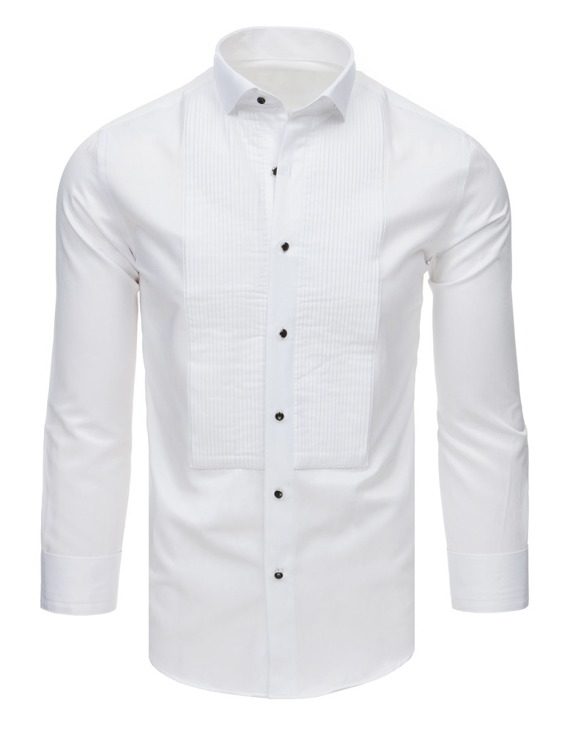 Koszula smokingowa z plisami biała DX1746