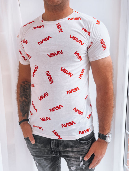 Koszulka męska z nadrukiem biała Dstreet RX5269