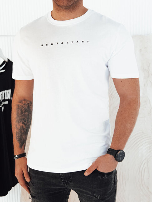 Koszulka męska z nadrukiem biała Dstreet RX5475