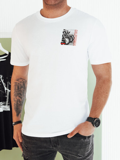 Koszulka męska z nadrukiem biała Dstreet RX5481