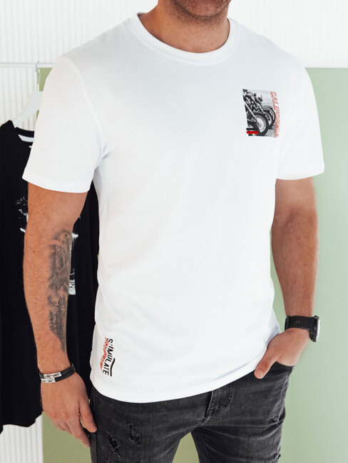 Koszulka męska z nadrukiem biała Dstreet RX5481