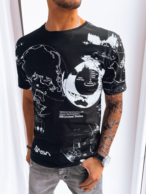 Koszulka męska z nadrukiem czarna Dstreet RX5132