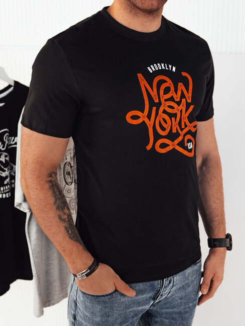 Koszulka męska z nadrukiem czarna Dstreet RX5368