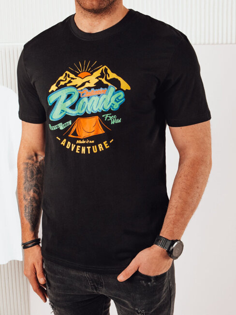 Koszulka męska z nadrukiem czarna Dstreet RX5400