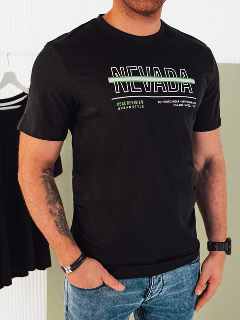 Koszulka męska z nadrukiem czarna Dstreet RX5437