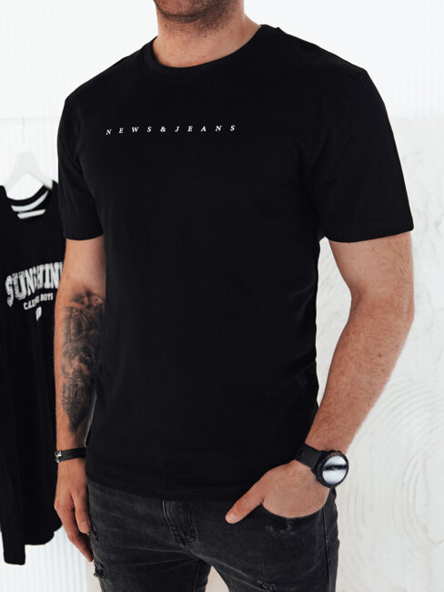 Koszulka męska z nadrukiem czarna Dstreet RX5476