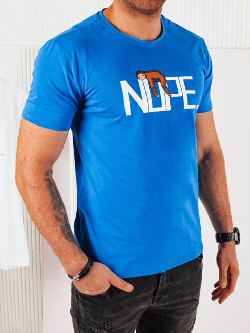 Koszulka męska z nadrukiem niebieska Dstreet RX5356