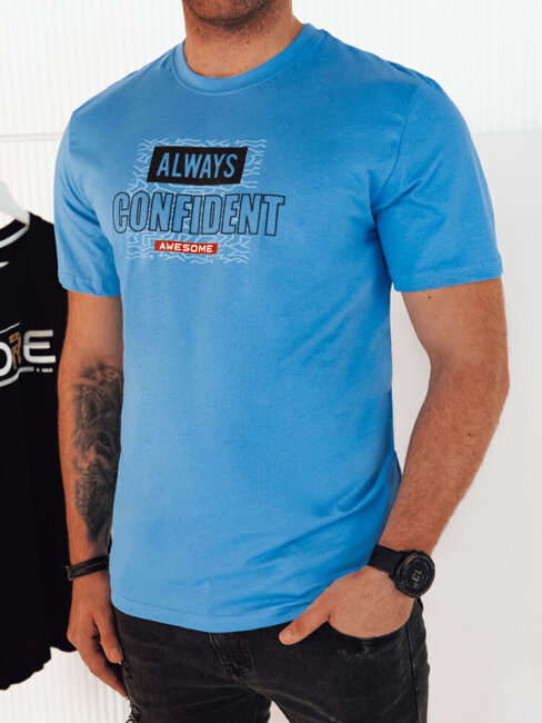 Koszulka męska z nadrukiem niebieska Dstreet RX5408