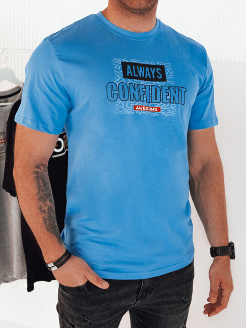 Koszulka męska z nadrukiem niebieska Dstreet RX5408