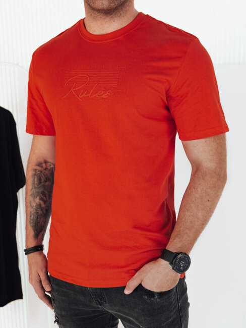 Koszulka męska z nadrukiem pomarańczowa Dstreet RX5411