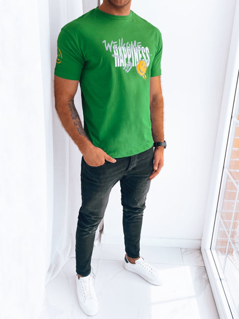Koszulka męska z nadrukiem zielona Dstreet RX5180