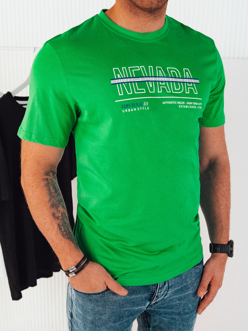 Koszulka męska z nadrukiem zielona Dstreet RX5438