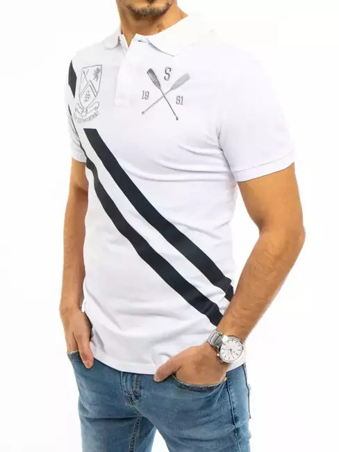 Koszulka polo męska biała Dstreet PX0362
