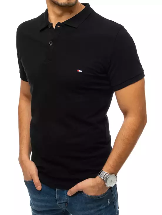 Koszulka polo męska czarna Dstreet PX0330