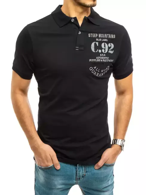 Koszulka polo męska czarna Dstreet PX0459