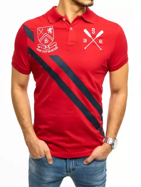 Koszulka polo męska czerwona Dstreet PX0366