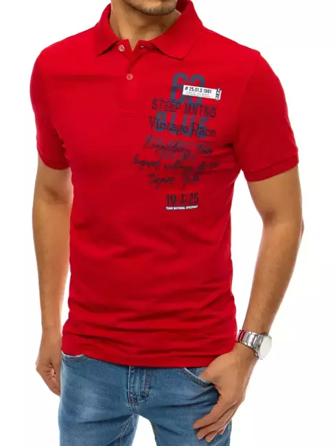 Koszulka polo męska czerwona Dstreet PX0451