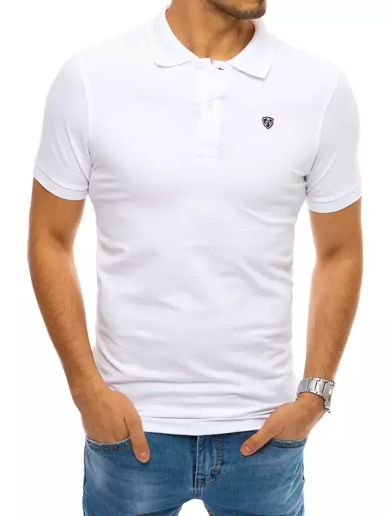Koszulka polo z naszywką biała Dstreet PX0423