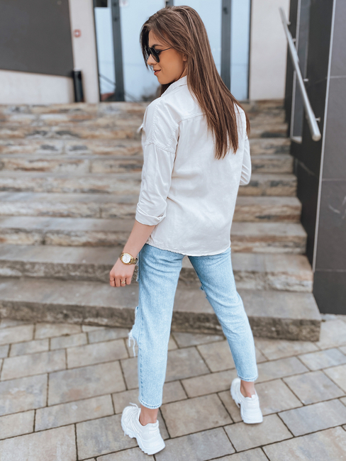 Kurtka/koszula damska jeansowa CLARIS jasnobeżowa Dstreet TY2818