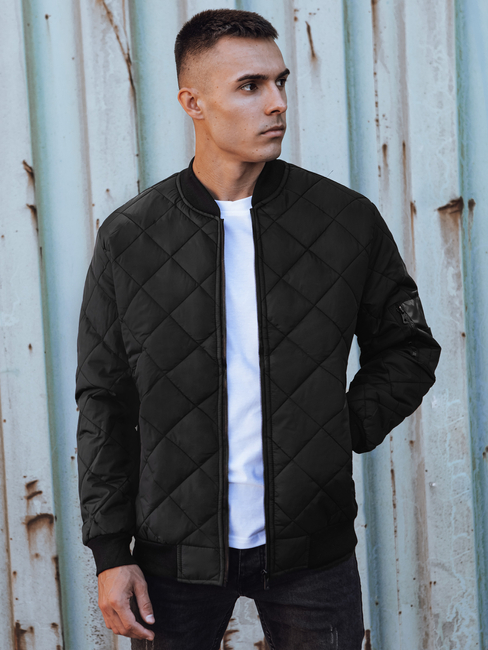 Kurtka męska pikowana bomber jacket czarna TX4847