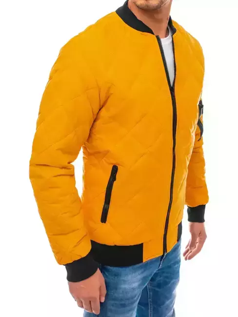 Kurtka męska pikowana bomber jacket żółta Dstreet TX3817