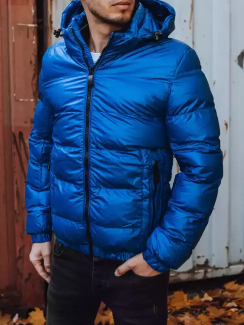 Kurtka męska zimowa z kapturem niebieska Dstreet TX3953