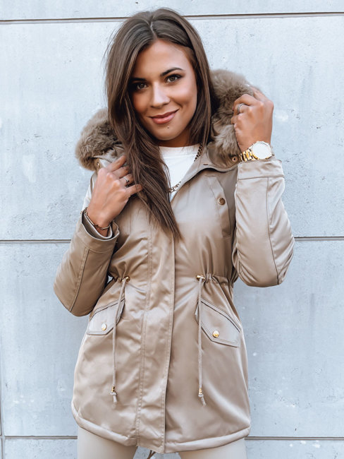 Kurtka zimowa damska parka GODDESS beżowa Dstreet TY3868