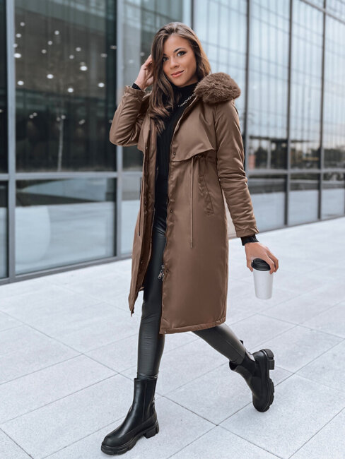 Kurtka zimowa damska parka LUSTER coffee Dstreet TY3956