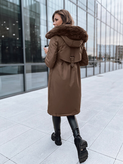 Kurtka zimowa damska parka LUSTER coffee Dstreet TY3956