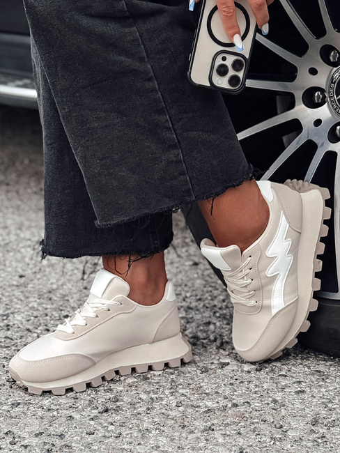 Sneakersy damskie RUNWAYGO beżowe Dstreet ZY0557