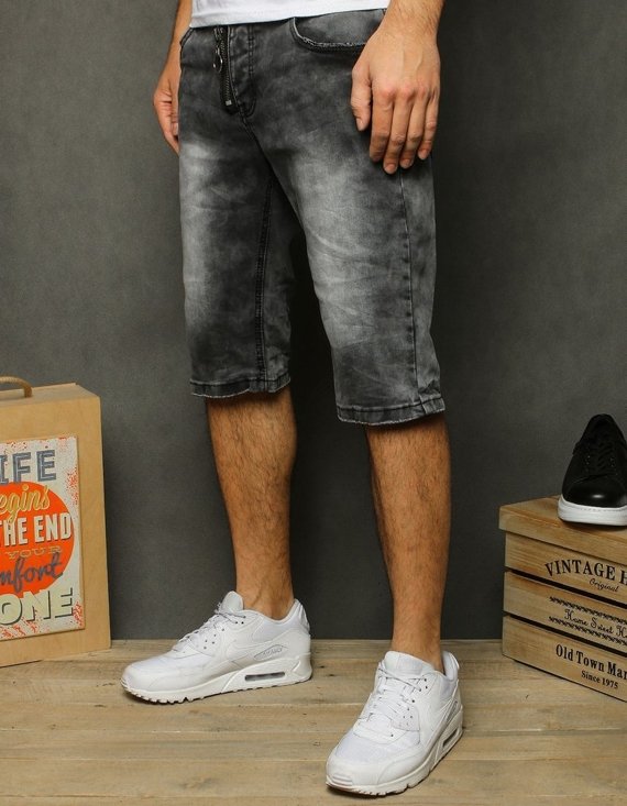 Spodenki męskie jeansowe czarne Dstreet SX1201