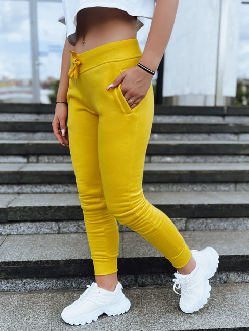 Spodnie damskie dresowe FITS żółte UY0534